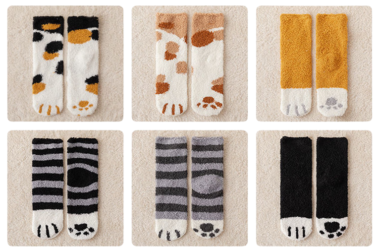 Cat Fleece Socks (6pcs)