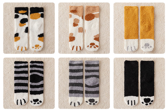 Cat Fleece Socks (6pcs)