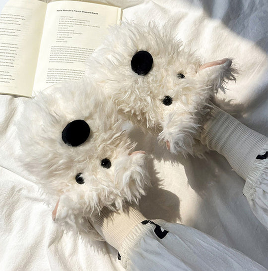 Fluffy Westie Slippers