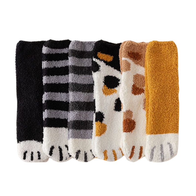 Cat Fleece Socks (6pcs)